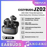 REMAX - CozyPods JZ02 ANC+ENC Noise Reduction Bluetooth Wireless Earbuds - Black